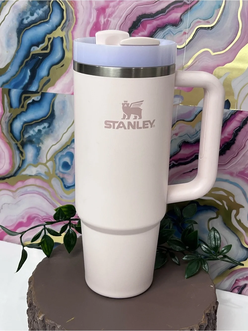 Stanley 30oz Insulated Tumbler Pale Pink with Handle and Straw Dishwasher Safe